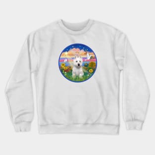 West Highland Terrier in "Cloud Angel" Crewneck Sweatshirt